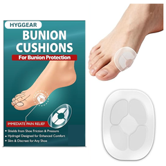 Hyggear Bunion Cushions, Bunion Pain Relief Pads for Protection Against Shoe Pressure and Friction, Self-Adhesive & Water-Resistant, Fits Shoes for Men & Women